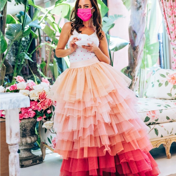 LOVESHACKFANCY OMBRÉ SKIRT - Picture 2 of 10